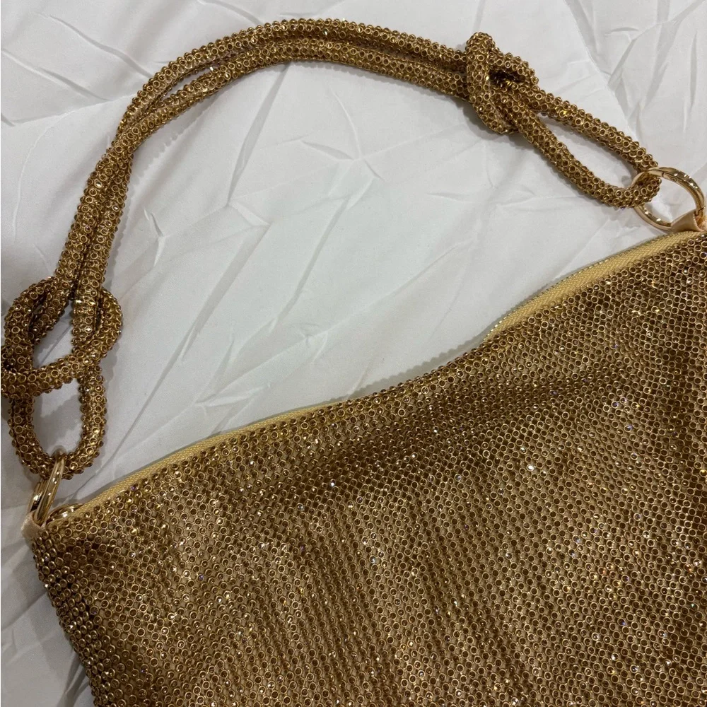 Elegant Gold Mesh Evening Bag - Picture 2 of 4